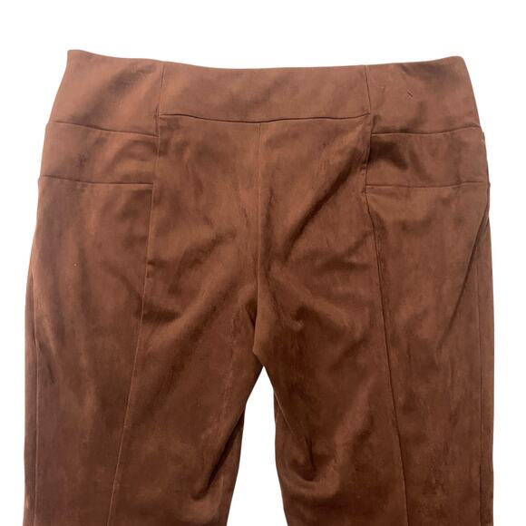 Sundance Faux Suede Brown Legging Skinny Side Zip Size 14 - Picture 4 of 12